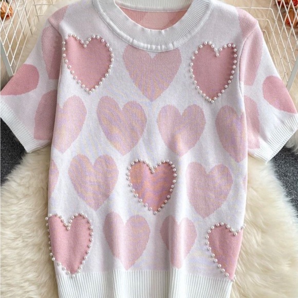 Heart top with pearls - Picture 3 of 5